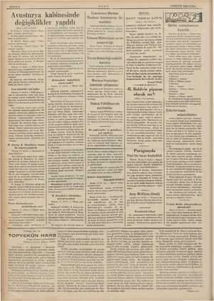  SAYFA 6 ULUS ;15 MAYIS 1936 CUMA 1. inci sayfada) B. Peri iye bakanı “Hiris- yan a rek Reş: yardım bakanı, “Ka- Bi. re EL B.