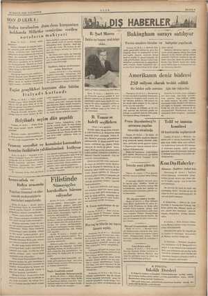  25 MAYIS 1936 PAZARTESİ .. — SON DAKİKA: İtalya tarafından d i hakkında Milletler notaların e 24 (ALA,) — Stefani ajansı...