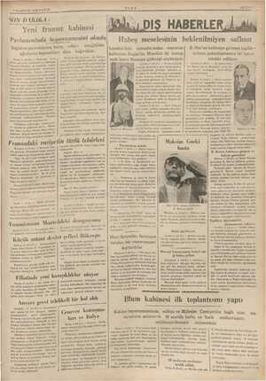    — 7 HAZİRAN 1936 PAZAR SON DAKİKA: Yeni eni fransız kabinesi resini okudu Parlamentoda beyannan Sağların patırdılarına...