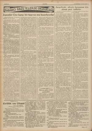    ği ii Japonlar Çine karşı bir taarruz mu hazırlıyorlar Journal de Moscou'da ri çıkan bir yazı Japonyada akim kalmış olan