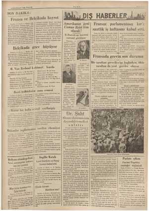    SON DAKİKA: 14 HAZİRAN 1936 PAZAR Fransa ve Belçikada hayret "© Londra, 13 (A.A.) — Kamoy ingi: Tiz hükümetinin İtalyaya