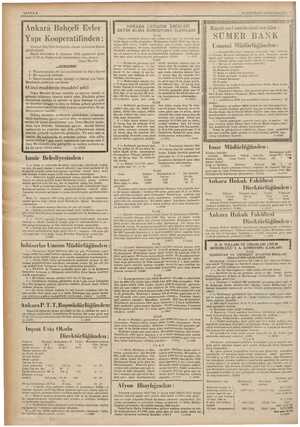    SAYFA 6”, —— 20 HAZİRAN 1925.CUMARTI. Ankara Bahçeli Evler Yapı Kooperatifinden: Ki di etin fevkalâde olarak içtimana lüzum