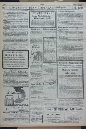  — . Ö —— DDD ULUS 7 TEMMUZ 1936 SALI Mavi ve Ozalid kâğıtları ü7:r_iııe PLAN KOPYALARI stratle yapılır Tel. 123 Halil Naci