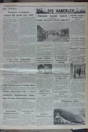  SON Almanya - Avusturya 12 TEMMUZ 1936 PAZAR DAKİKA : Anlaşma dün akşam imza edildi Berlin, 11 (AA) — DN.B. bildiri. a...