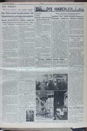    14 TEMMUZ 1936 SALI — SON DAKİKA: Montrö'de çalışmalar dün yeniden başladı Dış Bakanımız konferansta hü: kümetimizin...