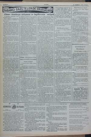    Alman - Avusturya anlaşması ve İngilterenin - vaziyeti! La Republigue gazetesinde - Pierre uzlaşmasma kar- onu, umumiyetle 