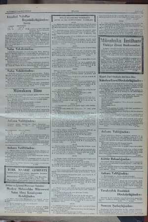       20 TEMMUZ 1936 PAZARTESİ İstanbul Vakıflar Başmüdürlüğünden : Satılık DEĞERİ — PEY PARASI Lira K idm K JX a Litöz 90 —