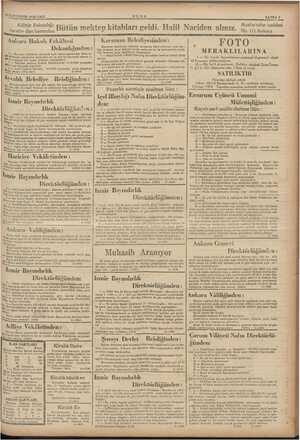    İ İLKTESRİN 1936 SALI Kültür Bakanlığı tal rafım dan bastırılan Ankara Hukuk Fakültesi Dekanlığından: 1 ap) — Bu sene fa i