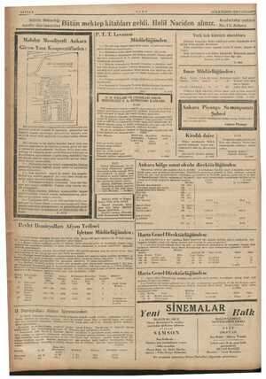  k SAYFA 8 ULUS 14 İLKTEŞRİN 1936 ÇARŞAMBA, e m m —— — — —— e — — m Kültür Bakanlığı ys» ,« . . : : Anafartal ddesi rain...