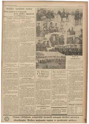    16 İLKTESRİN 1936 CUMA —— — Belçika kıralınm nutku Paris, Londra ve Cenevrede derin akisler uyandırdı Kıralm nutkuna rağmen