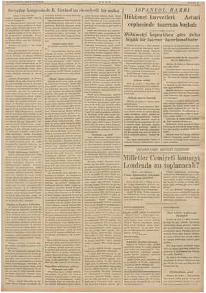  30 SONTESRİN 1936 PAZARTESİ Sovyetler kongresinde B. Litvinof un liği bir nutku | (EB gi 1, inci sayfada) ği tahlil eden B.