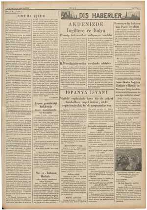    a, 20 İLKKANUN 1936 PAZAR Pamuk davasından : e A kli Memlekette pamuk işinin devlet ta- Yazım o Sına konulabilme: 1...