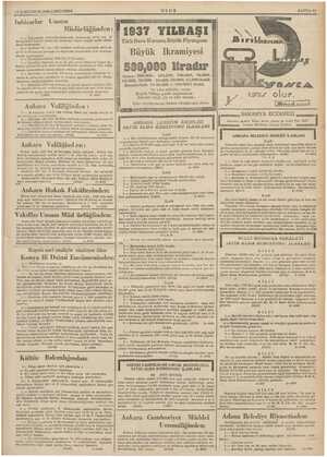  ' 23 İLKKÂNUN 1936 ÇARŞAMBA İnhisarlar Umum izin A ULUS SAYFA 11 Nrtğünden 1937 YELB AŞI tarahisarında yaptıracağı 21735 lira