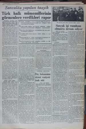    13 SONKANUN 1937 ÇARŞAMBA Sancakta yapılan tazyik Türk halk mümessillerinin görmenlere verdikleri rapor lekenderun -...