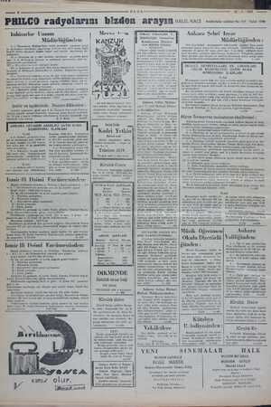    ULUS 22/1/1937 —e y t PHILCO radyolarımı bizdemn arayaz nn NaCt aat caddesi oiT Teti Ankara Şehri İmar Müdürlüğünden : 1350