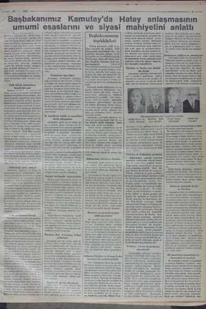    — 30/1/1937 Başbakanımız Kamutay'da Hatay anlaşmasının umumi esaslarını (Başı 1. inci sayfada) memleket arasında, her...