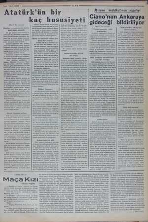    2- 1937 Atatürk' n bir kaç hususiyeti (Başı 1. ünci sayfada) Emniyer v sneyeile konuş- mak onun sanatıdır Bir çok yabancı