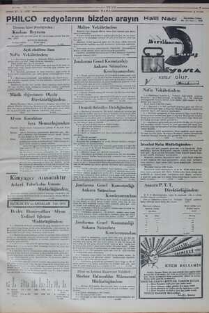    — - ULUS ya.n . tem7 —7-2- 1937 PHIİLCO radyolarını bizden arayın Halil Naci ULUS “Amsiartalar Ceddesi Not TT Telefon, 1230