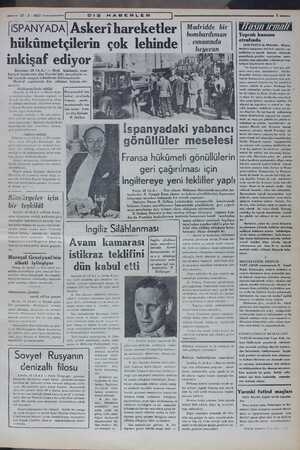  —— 27-2- 1937 İSPANYADA| Askeri hareketler hükümetçilerin ço inkişaf ediyor & , Bayonne, 26 (A.A.) — Bask hükümeti, cum-...