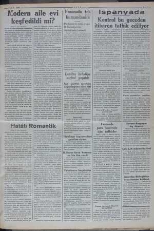    ——— 6-3- 1937 ULUS Fodern aile evi | Fransada tek keşfedildi mi? (Başı 6. ıncr sayfada) layıdır ki, onun düşüncesi, sadece