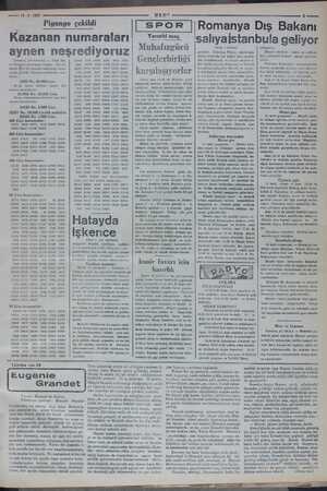    ——— 13-3- 1937 Piyango çekildi Kazanan numaraları aynen neşrediyoruz l ULUS I sPo | Yarınki maç Muhafızgücü .w....