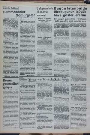    ULUS—— 14 -3. 1937 ——— Politika bahisleri Hlammaddeler Sömürgeler Cenevre'de toplanmış - olan “harnmaddeler komisyonu” na