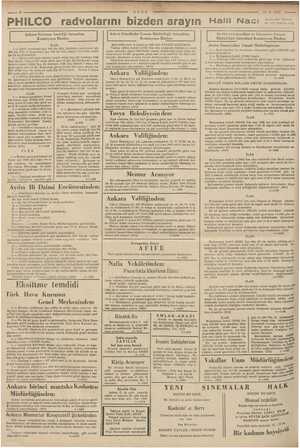    ya ağ 15.4.1937 ULUS PHILCO radvolarını bizden arayın Halil Naci Ankara Levazım Amirliği Sahnalma Komisyonu İlânları İLAN