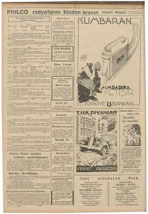  PHILCO radyolarını bizden aravın Halil Naci © US 1-5-1937 Ankara Levazım Amirliği Satınalma omisyonu İlânları İLAN Cinsi...