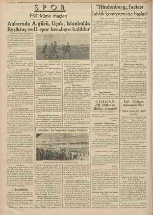    < ULUS o POR Milli küme maçları Ankarada A. gücü, Uçok, Istanbulda Beşiktaş veb. spor berabere kaldılar a kapalı ve...