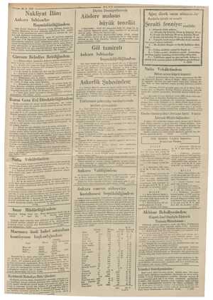    A 20.5-1937 Nakliyat İlânı Ankara İnhisarlar Başmüdürlüğünden:, Bâlâ, Çubuk. Haymana, n in- hisarlar enik bir e müddetle