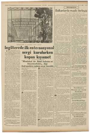    22.5-1937 —— İngilterede İngilterede ilk enternasyonal sergi kurulurken kopan kıyamet “Memleketi bir Babil kulesine mi...