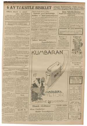  7-6-1937 6 AY TZKSITLE BİSİKLET Ankara ticaret ve sanayi odasi e e ticaret ve de vöada yapılacaktır. En az elli bin Ji at...