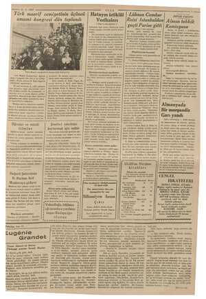    — 1) -$.1937 Türk maarif cemiyetinin üçüncü umumi kongresi dün toplandı ş ö " 7 Ğ Türk Maarif cemiyetiinin kongresinde...