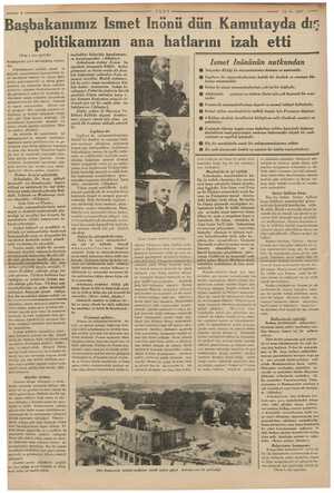    ULUS 15. 6. 1937 “ Başbakanımız Ismet İnönü dün Kamutayda dış politikamızın ana hatlarını izah etti (Başı 1. inci sayfada)