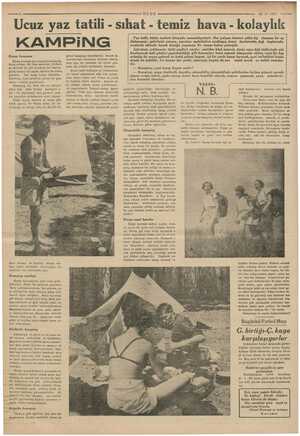    26.6-1937 -——— ULUS Ucuz yaz tatili - sıhat - temiz hava - kolaylık KAM PiNG el kamping vasıtalarıdır. yasalardan er...