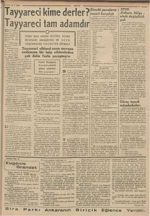    8-7-1937 SPOR » |Ecnebi paraların yi .. . - ri avval e<i ime derler Pensi arılı | Ankara bölge - Gümrük ve İnhisarlar...