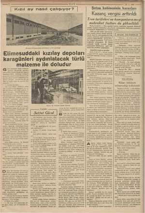     ULUS - 10-7-1937 —— | Kızıl ay nasıl çalışıyor? | Kızılayın Etimesuddaki anbarlarının genel görünüşü Etimesuddaki kızılay