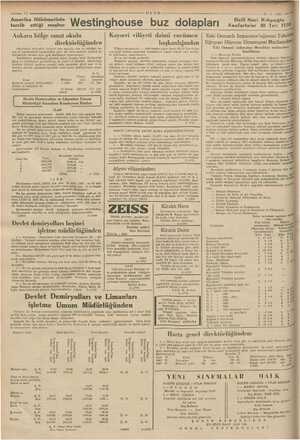    ULUS 12 Amerika Hükümetinin tercih ettiği meşhur Westinghouse buz dolapları 31-7. 1937 — Halil Naci Mıhçıoğlu Anafartalar