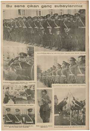    mma Ö ULUS 31.8.1937 —— Bu sene çıkan genç subaylarımız Bu sene Harbiyeden 1000 den fazl» subay mezun olmuştur Yukarıdaki