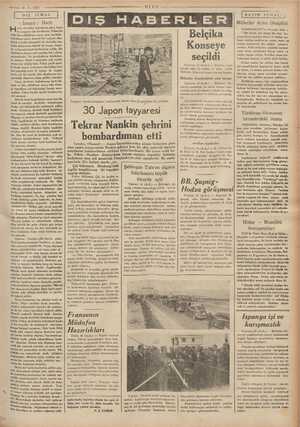  e e —— 29.9.1937 | DIŞ İCMAL | « İnsani » Harb İsi arb, devletler yi göre, kanu. na mugayir bir harekettir. Fakat 'akat bi