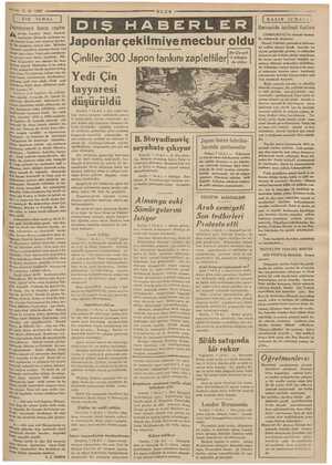   O 8.10.1937 bj DIŞ İCMAL | İaponyaya | karşı cephe ib Sıktı: Amerika. 19 920 senelerin- de İngiltere ile Amerika arasmda