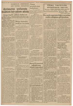  ULUS —— 21.19.1937 KARIŞMAZLIK KOMİTESİNİN DÜN YAPTIĞI TOPLANTIDA Anlaşma yolunda mühim bir adım atıldı! Italya Ingiliz...