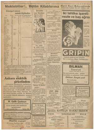    Zi ar - Mektebliler! 5 Bü itün ÜLUS n Kitablarınız i 28-10-1937 << Halil Naci Mıhçıoğlunda Emni yet umum Juvantin Yİ 1 No.