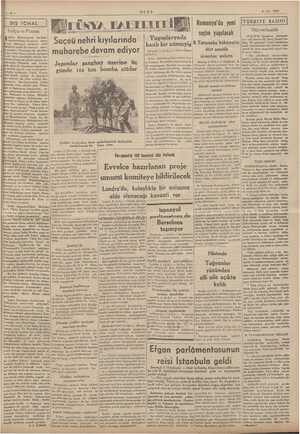  3.11.1937 sit İ DÜNYA HABERLERİ tema yer k seçim yapılacak an Yugoslavyada Suçeü nehri kıyılarında |, Se e 2(44)— dört...