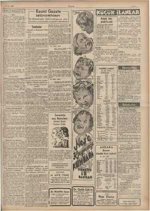    4.12.1937 OAMLUŞ --- Resmi Gazete istinsafları iBu sütunlarda günü — gününe resmi e çıkan kanunları, nizamnameleri ve...