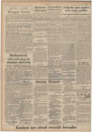    bie ii KIZILAY 6-12.1937 Bayramın ük lek rk Adliyede yeni yapılar ikinci günü | sremayamunı su o terfi, tayin, nakiller...