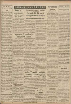    25.12.1937 DIŞ İCMAL Amerika ve uzak şark harbi Kral Gazinin parlâmentoyu açış nutku Japonya Amerika'ya cevabını verdi 4 —