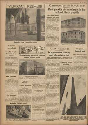    EYY A Bursada Emir 31-12-1937 | Kastamonu'da iki büyük eser Kırk yataklı bir hastahane ile bir halkevi binası yapıldı Yeni