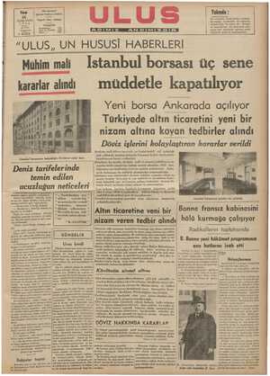  Ulus basımevi 'azar 16 Çankırı Caddesi: Ankara SONKÂNUN | — Telgraf: Ulus » Ankara 1938 No, 591$ » 19 uncu yıl - 6 KURUŞ...