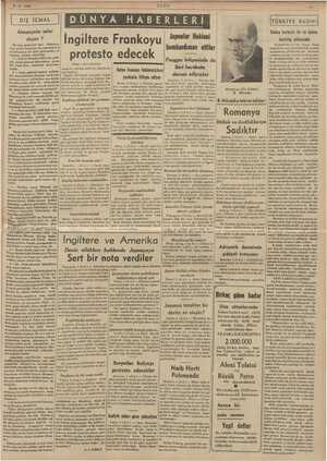    maa ULUS 8-2.1938 Mİ DÜNYA HABERLERİ Almanyada neler oluyor ? Japonlar Hokleni bombardıman İngiltere Frankoyu protesto...